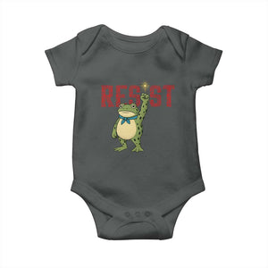 Resist Frog AIDS Awareness Baby Onesie Portland Activist Political Meme HIV Support Red Ribbon TS14 Dark Heather Print Your Wear