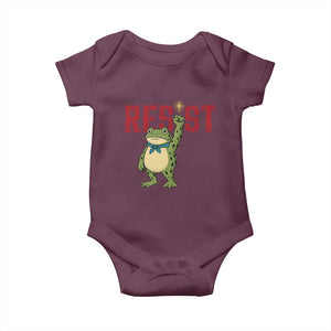 Resist Frog AIDS Awareness Baby Onesie Portland Activist Political Meme HIV Support Red Ribbon TS14 Maroon Print Your Wear