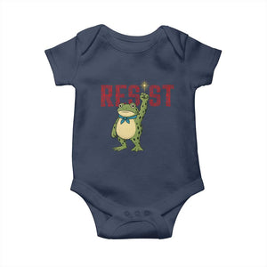 Resist Frog AIDS Awareness Baby Onesie Portland Activist Political Meme HIV Support Red Ribbon TS14 Navy Print Your Wear