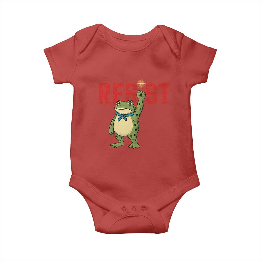 Resist Frog AIDS Awareness Baby Onesie Portland Activist Political Meme HIV Support Red Ribbon TS14 Red Print Your Wear