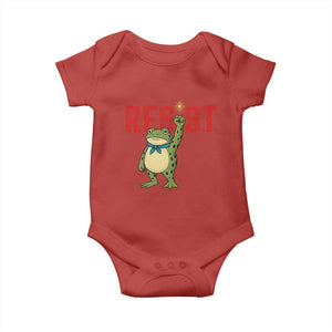 Resist Frog AIDS Awareness Baby Onesie Portland Activist Political Meme HIV Support Red Ribbon TS14 Red Print Your Wear