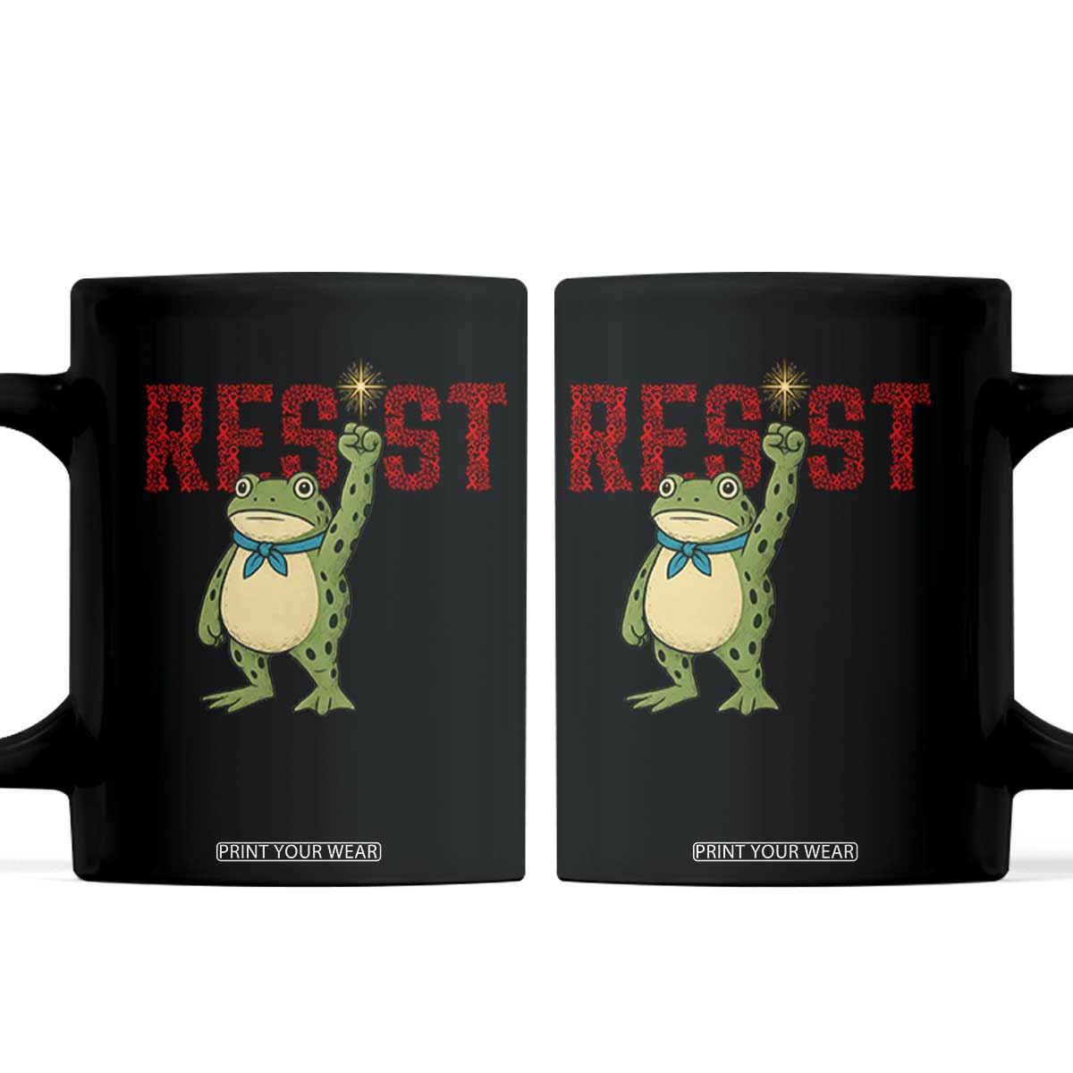 Resist Frog AIDS Awareness Coffee Mug Portland Activist Political Meme HIV Support Red Ribbon TS14 Black Print Your Wear