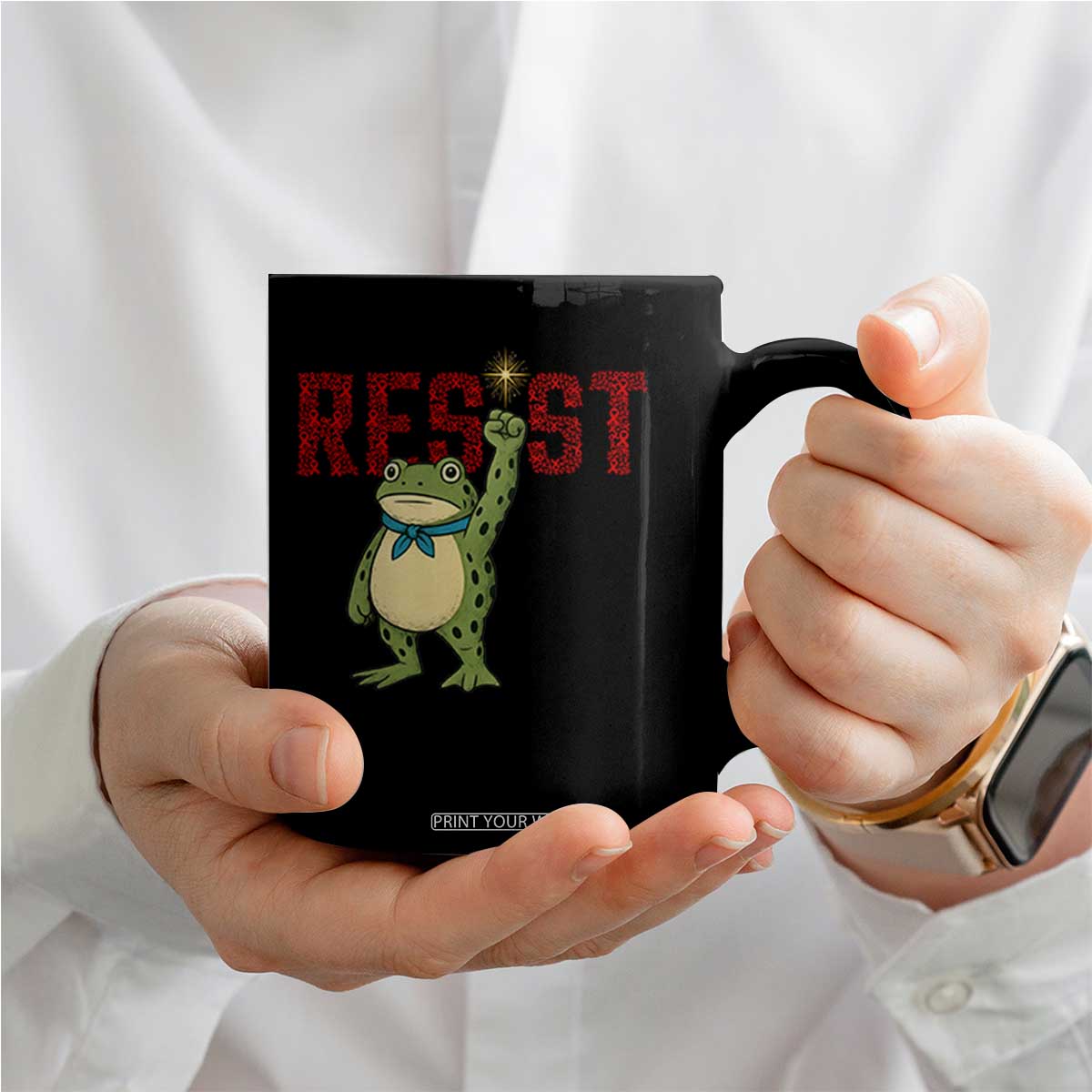 Resist Frog AIDS Awareness Coffee Mug Portland Activist Political Meme HIV Support Red Ribbon TS14 Print Your Wear