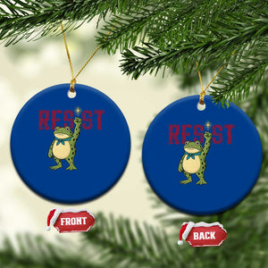 Resist Frog AIDS Awareness Ceramic Ornament Portland Activist Political Meme HIV Support Red Ribbon - Print Your Wear