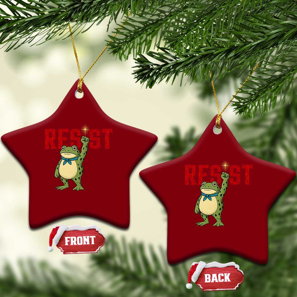 Resist Frog AIDS Awareness Ceramic Ornament Portland Activist Political Meme HIV Support Red Ribbon TS14 Print Your Wear
