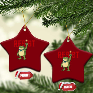 Resist Frog AIDS Awareness Ceramic Ornament Portland Activist Political Meme HIV Support Red Ribbon - Print Your Wear