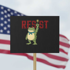 Resist Frog AIDS Awareness Protest Sign Portland Activist Political Meme HIV Support Red Ribbon TS14 Horizontal 18" × 24" Black Print Your Wear