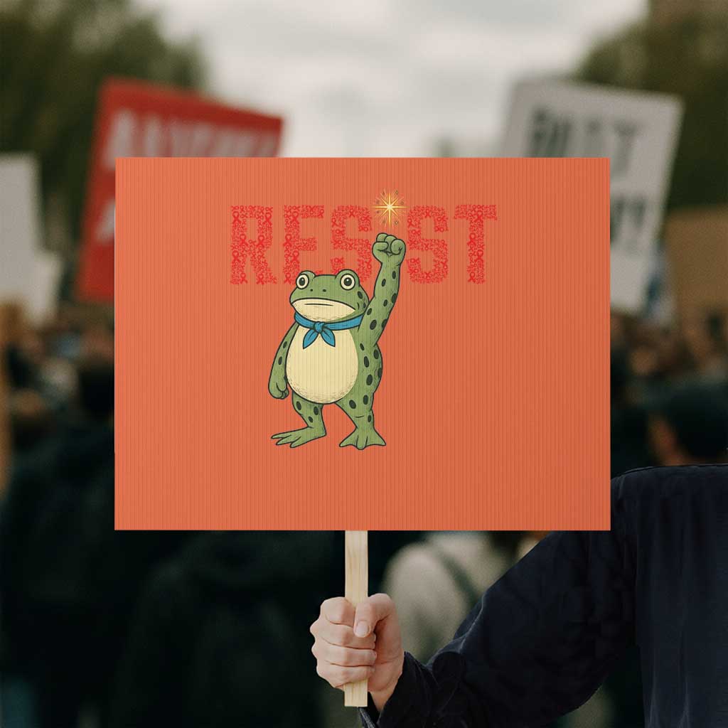 Resist Frog AIDS Awareness Protest Sign Portland Activist Political Meme HIV Support Red Ribbon TS14 Horizontal 18