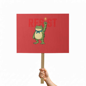 Resist Frog AIDS Awareness Protest Sign Portland Activist Political Meme HIV Support Red Ribbon TS14 Horizontal 18" × 24" Red Print Your Wear
