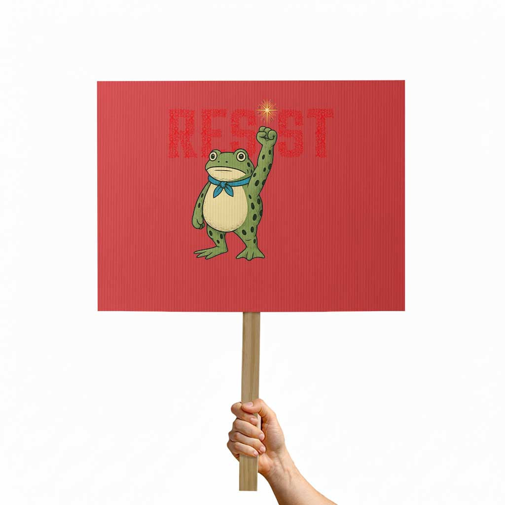 Resist Frog AIDS Awareness Protest Sign Portland Activist Political Meme HIV Support Red Ribbon - Print Your Wear