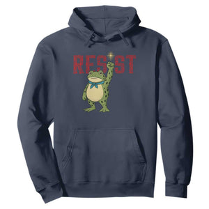 Resist Frog AIDS Awareness Hoodie Portland Activist Political Meme HIV Support Red Ribbon TS14 Navy Print Your Wear