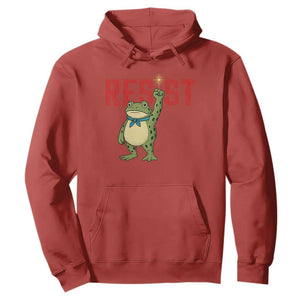 Resist Frog AIDS Awareness Hoodie Portland Activist Political Meme HIV Support Red Ribbon TS14 Red Print Your Wear