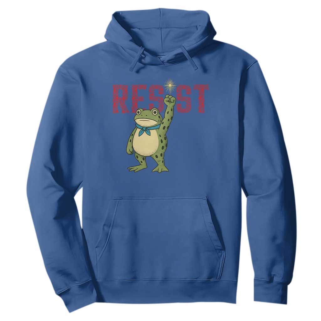 Resist Frog AIDS Awareness Hoodie Portland Activist Political Meme HIV Support Red Ribbon TS14 Royal Blue Print Your Wear