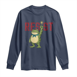 Resist Frog AIDS Awareness Long Sleeve Shirt Portland Activist Political Meme HIV Support Red Ribbon TS14 Navy Print Your Wear