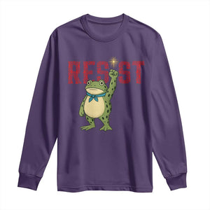 Resist Frog AIDS Awareness Long Sleeve Shirt Portland Activist Political Meme HIV Support Red Ribbon TS14 Purple Print Your Wear