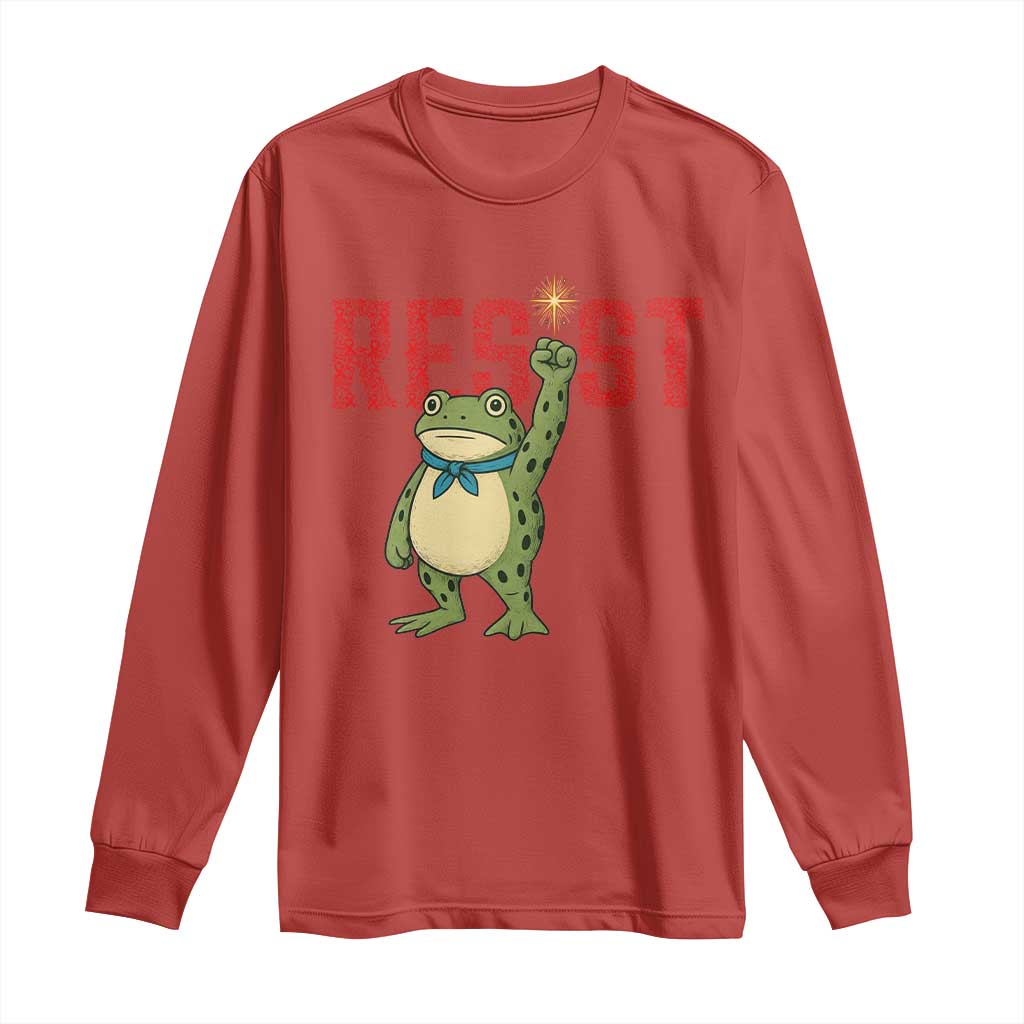 Resist Frog AIDS Awareness Long Sleeve Shirt Portland Activist Political Meme HIV Support Red Ribbon TS14 Red Print Your Wear