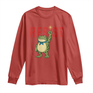 Resist Frog AIDS Awareness Long Sleeve Shirt Portland Activist Political Meme HIV Support Red Ribbon TS14 Red Print Your Wear
