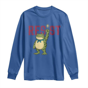 Resist Frog AIDS Awareness Long Sleeve Shirt Portland Activist Political Meme HIV Support Red Ribbon TS14 Royal Blue Print Your Wear