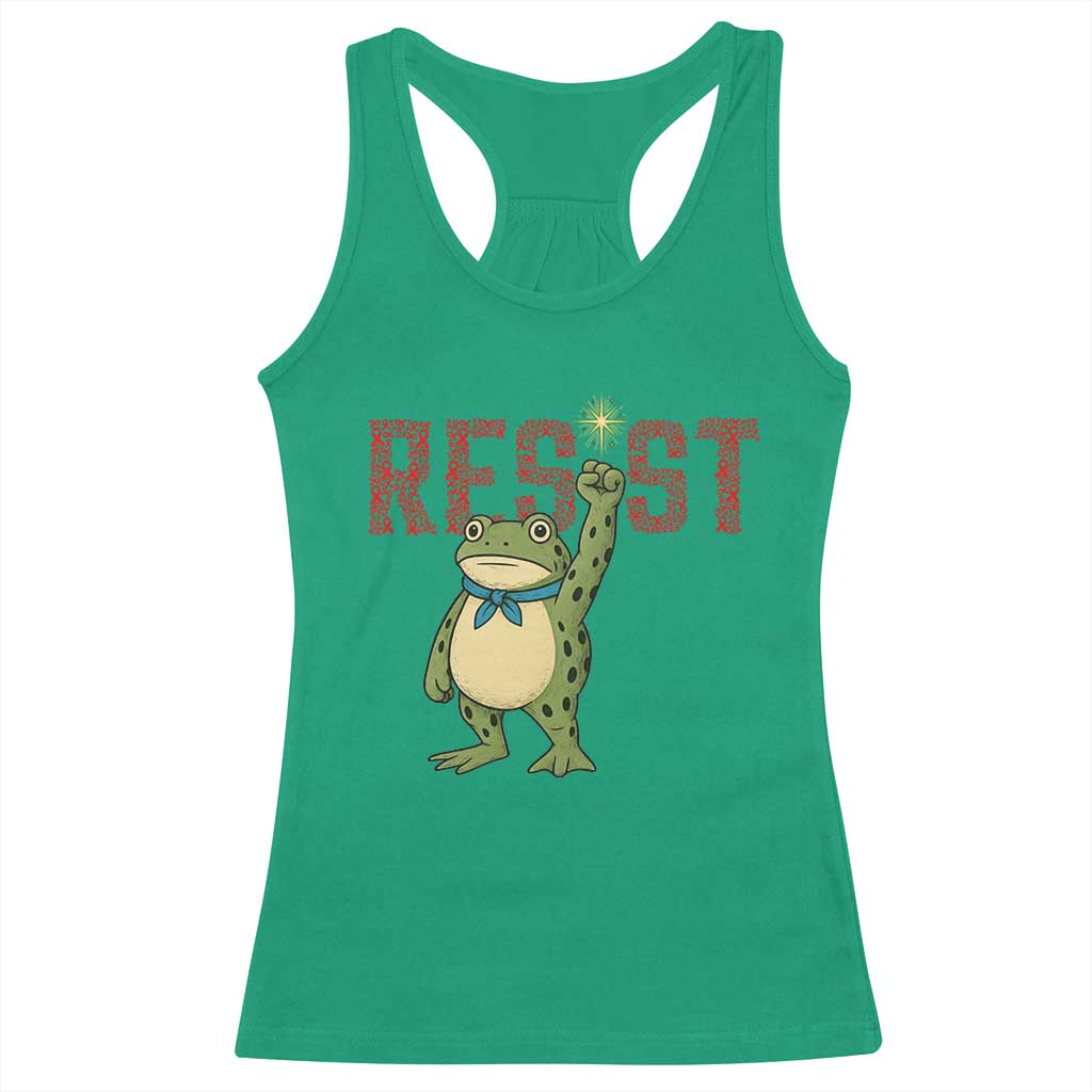 Resist Frog AIDS Awareness Racerback Tank Top Portland Activist Political Meme HIV Support Red Ribbon TS14 Irish Green Print Your Wear