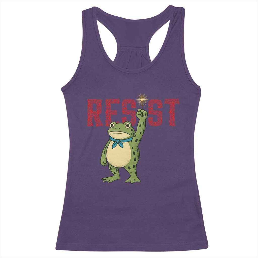 Resist Frog AIDS Awareness Racerback Tank Top Portland Activist Political Meme HIV Support Red Ribbon TS14 Purple Print Your Wear