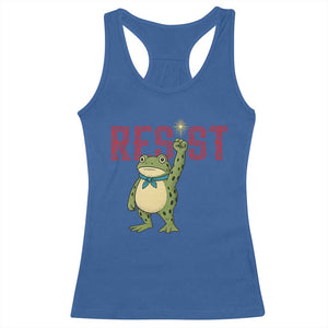 Resist Frog AIDS Awareness Racerback Tank Top Portland Activist Political Meme HIV Support Red Ribbon TS14 Royal Blue Print Your Wear