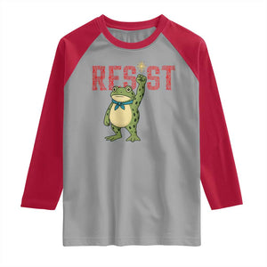 Resist Frog AIDS Awareness Raglan Shirt Portland Activist Political Meme HIV Support Red Ribbon TS14 Sport Gray Red Print Your Wear