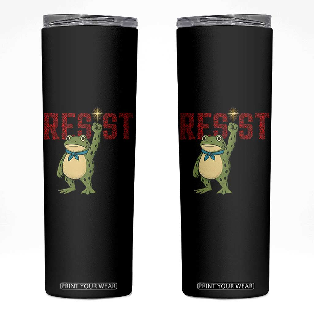 Resist Frog AIDS Awareness Skinny Tumbler Portland Activist Political Meme HIV Support Red Ribbon TS14 Black Print Your Wear