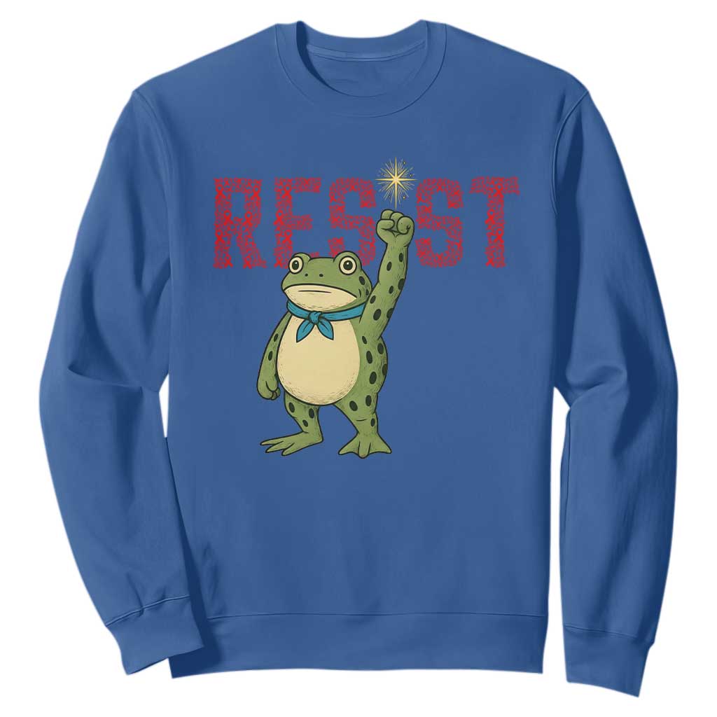 Resist Frog AIDS Awareness Sweatshirt Portland Activist Political Meme HIV Support Red Ribbon TS14 Royal Blue Print Your Wear
