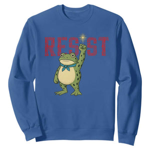 Resist Frog AIDS Awareness Sweatshirt Portland Activist Political Meme HIV Support Red Ribbon TS14 Royal Blue Print Your Wear