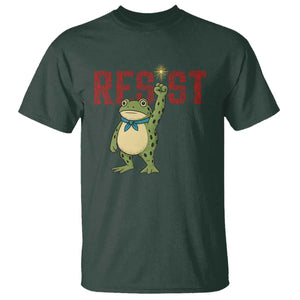 Resist Frog AIDS Awareness T Shirt Portland Activist Political Meme HIV Support Red Ribbon TS14 Dark Forest Green Print Your Wear
