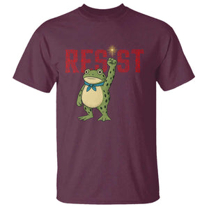 Resist Frog AIDS Awareness T Shirt Portland Activist Political Meme HIV Support Red Ribbon TS14 Maroon Print Your Wear