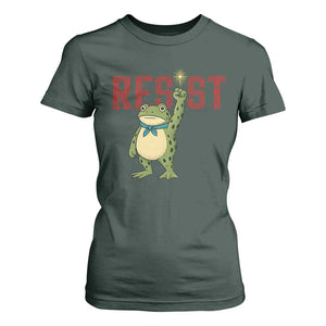 Resist Frog AIDS Awareness T Shirt For Women Portland Activist Political Meme HIV Support Red Ribbon TS14 Dark Forest Green Print Your Wear