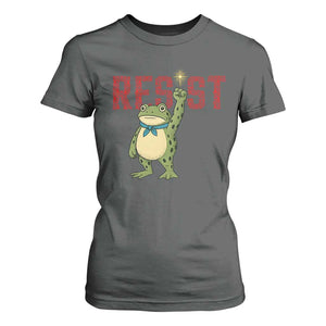 Resist Frog AIDS Awareness T Shirt For Women Portland Activist Political Meme HIV Support Red Ribbon TS14 Dark Heather Print Your Wear