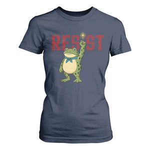 Resist Frog AIDS Awareness T Shirt For Women Portland Activist Political Meme HIV Support Red Ribbon TS14 Navy Print Your Wear