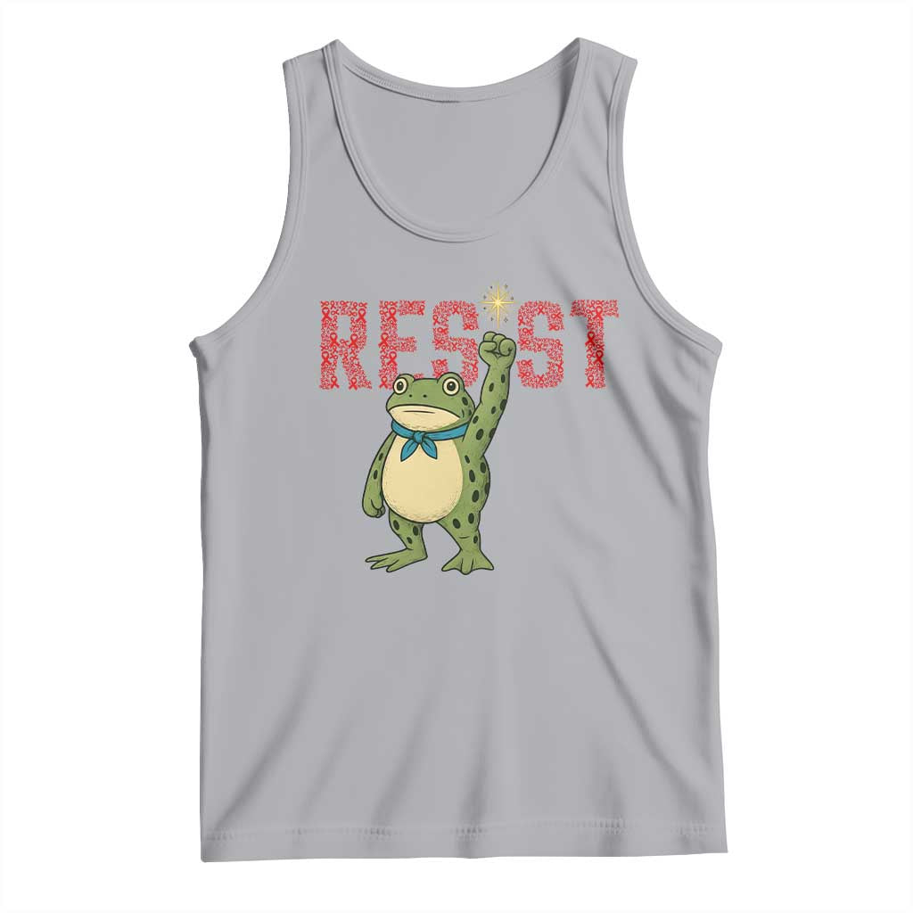 Resist Frog AIDS Awareness Tank Top Portland Activist Political Meme HIV Support Red Ribbon TS14 Athletic Heather Print Your Wear