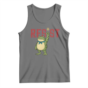 Resist Frog AIDS Awareness Tank Top Portland Activist Political Meme HIV Support Red Ribbon TS14 Black Heather Print Your Wear