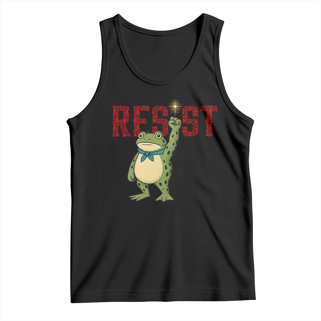 Resist Frog AIDS Awareness Tank Top Portland Activist Political Meme HIV Support Red Ribbon - Print Your Wear