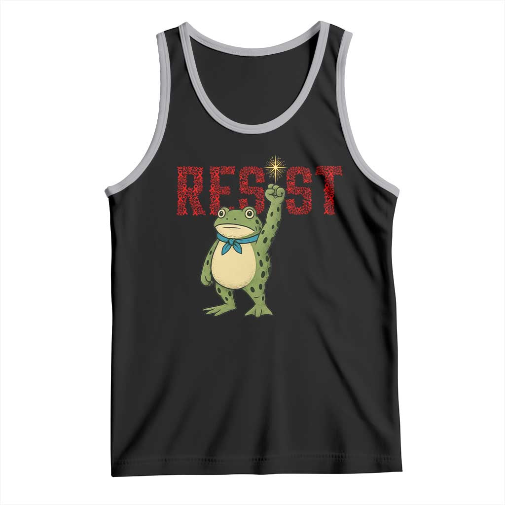 Resist Frog AIDS Awareness Tank Top Portland Activist Political Meme HIV Support Red Ribbon TS14 Black Athletic Heather Print Your Wear