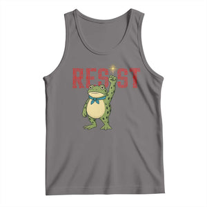 Resist Frog AIDS Awareness Tank Top Portland Activist Political Meme HIV Support Red Ribbon TS14 Deep Heather Print Your Wear