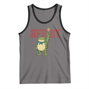 Resist Frog AIDS Awareness Tank Top Portland Activist Political Meme HIV Support Red Ribbon TS14 Deep Heather Black Print Your Wear