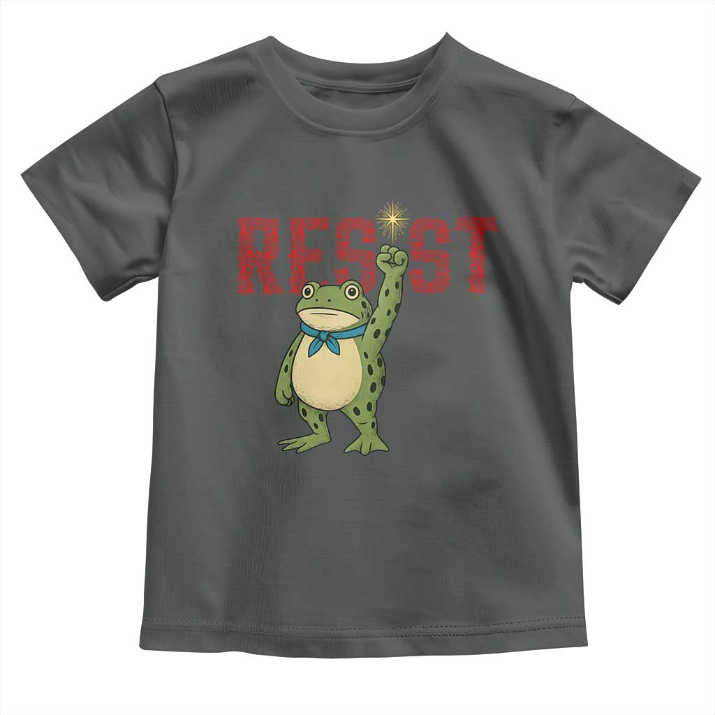 Resist Frog AIDS Awareness Toddler T Shirt Portland Activist Political Meme HIV Support Red Ribbon TS14 Dark Heather Print Your Wear