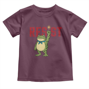 Resist Frog AIDS Awareness Toddler T Shirt Portland Activist Political Meme HIV Support Red Ribbon TS14 Maroon Print Your Wear