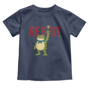 Resist Frog AIDS Awareness Toddler T Shirt Portland Activist Political Meme HIV Support Red Ribbon TS14 Navy Print Your Wear