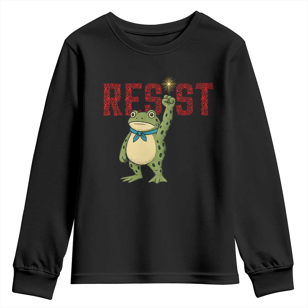 Resist Frog AIDS Awareness Youth Sweatshirt Portland Activist Political Meme HIV Support Red Ribbon TS14 Black Print Your Wear