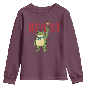 Resist Frog AIDS Awareness Youth Sweatshirt Portland Activist Political Meme HIV Support Red Ribbon TS14 Maroon Print Your Wear