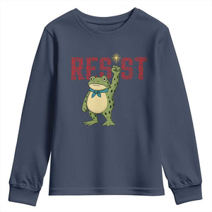 Resist Frog AIDS Awareness Youth Sweatshirt Portland Activist Political Meme HIV Support Red Ribbon TS14 Navy Print Your Wear