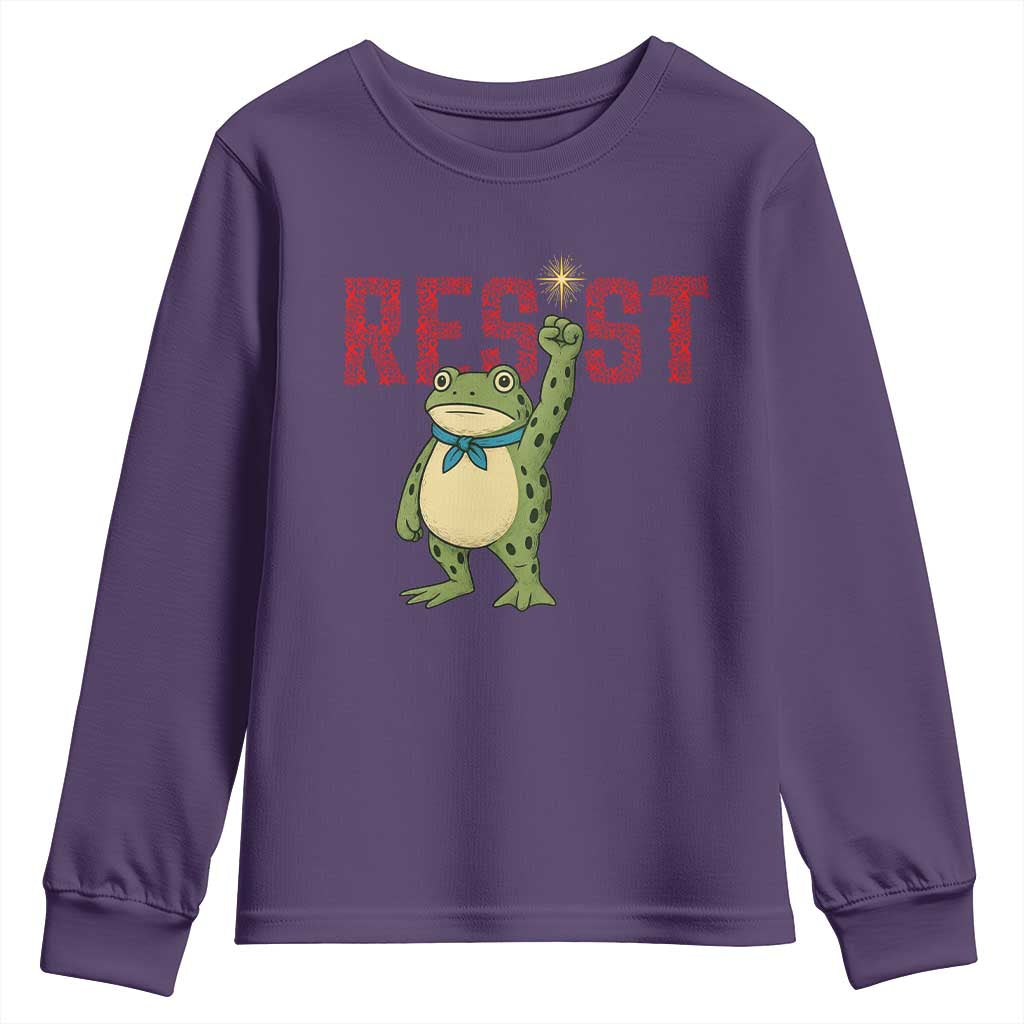 Resist Frog AIDS Awareness Youth Sweatshirt Portland Activist Political Meme HIV Support Red Ribbon TS14 Purple Print Your Wear