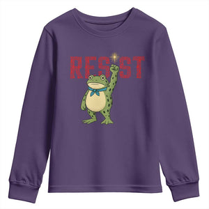 Resist Frog AIDS Awareness Youth Sweatshirt Portland Activist Political Meme HIV Support Red Ribbon TS14 Purple Print Your Wear