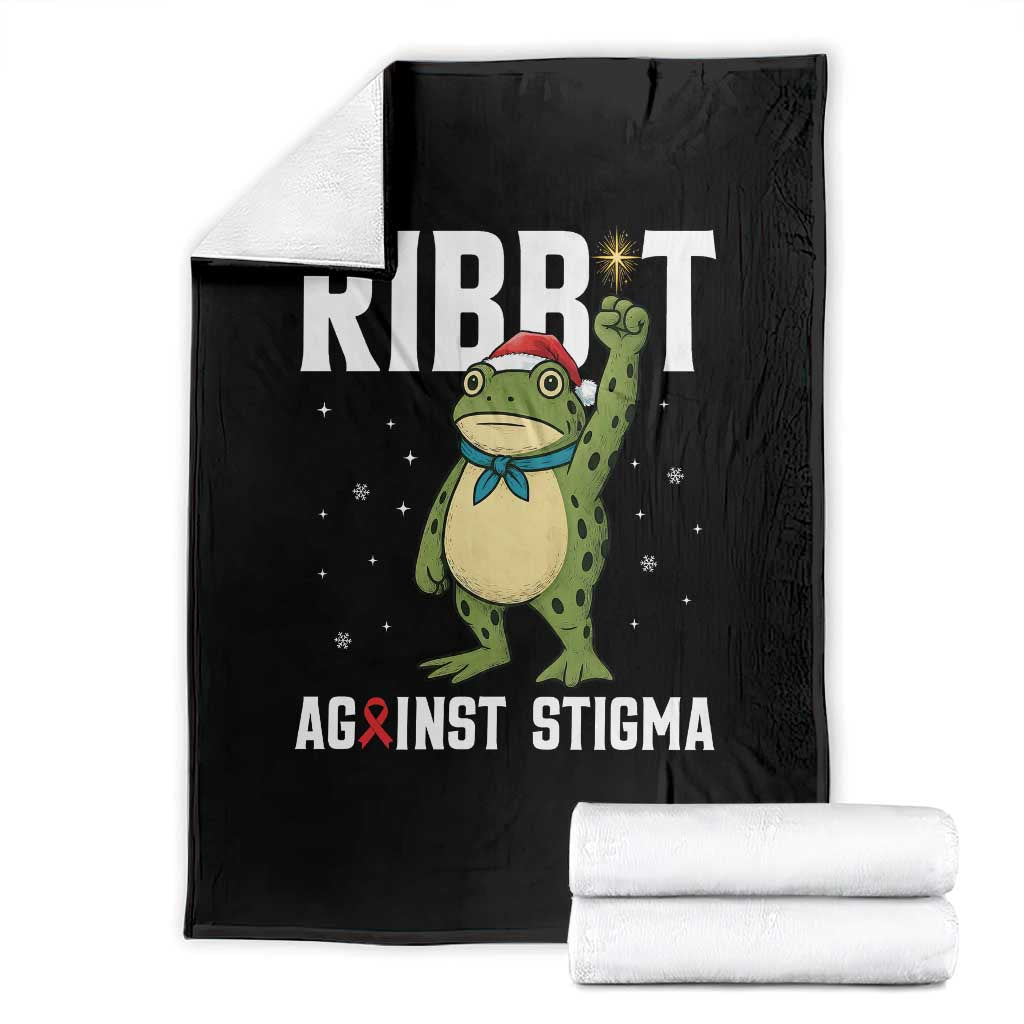 Resist Frog AIDS Awareness Christmas Throw Blanket Funny Portland Activist Meme HIV Support Red Ribbon - Print Your Wear