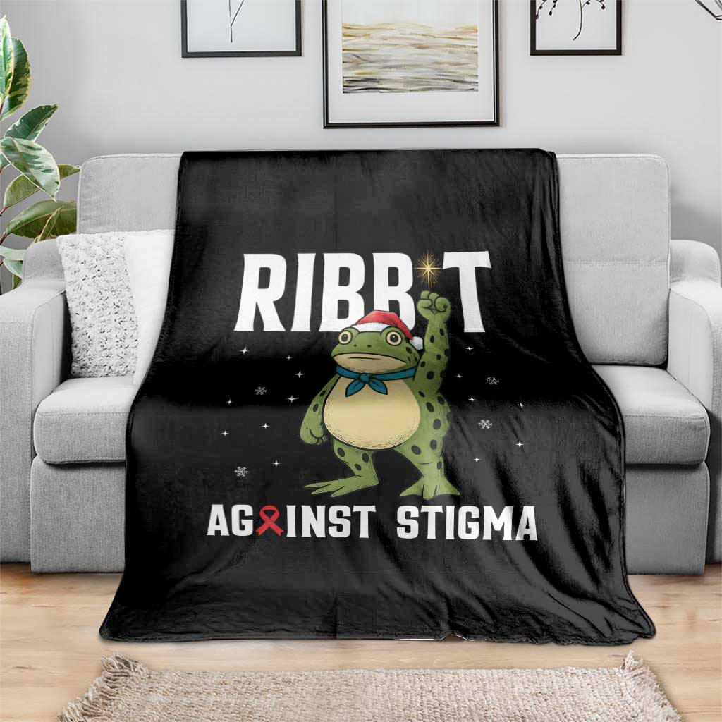 Resist Frog AIDS Awareness Christmas Throw Blanket Funny Portland Activist Meme HIV Support Red Ribbon TS14 Print Your Wear